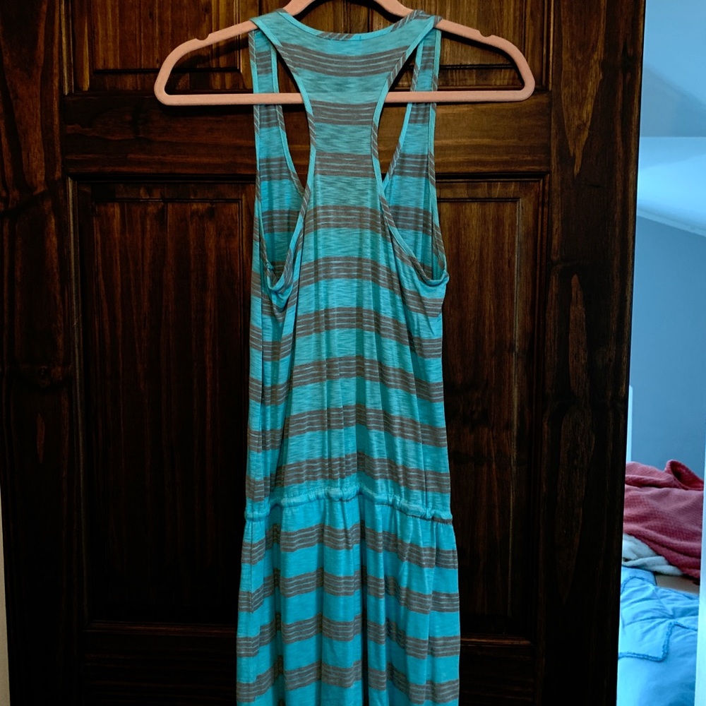Fun Turquoise Maxi Dress - Picture 2 of 3